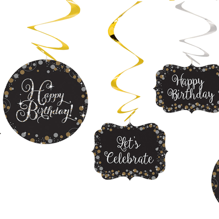 Decoración Colgante de Cumpleaños Personalizable 61cm 12pcs