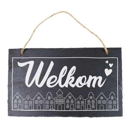 Plato de pizarra Welcome 25cm