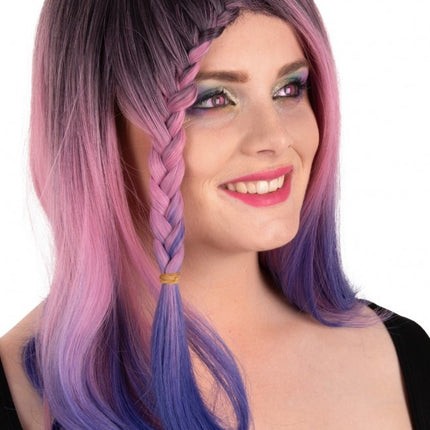 Peluca Rebecca Larga Con Trenzas Y Rizos