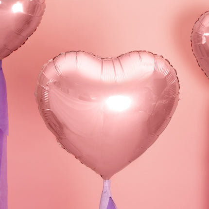Globo de Helio Corazón Oro Rosa Vacío 45cm
