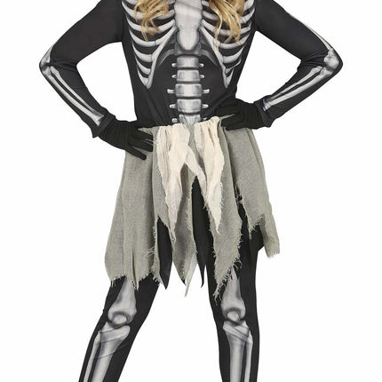 Disfraz Esqueleto Halloween Niña Negro