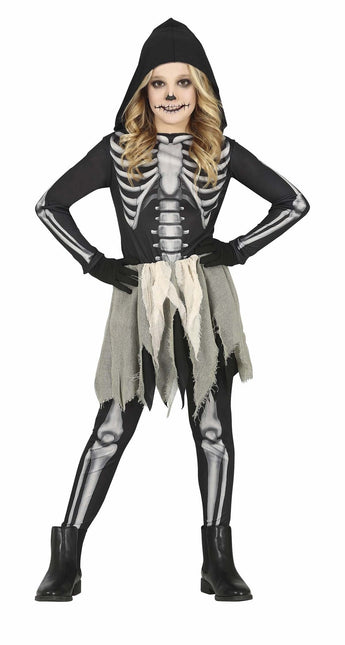 Disfraz Esqueleto Halloween Niña Negro