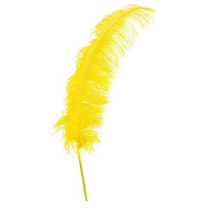 Plumas de avestruz amarillas 50cm 12uds.