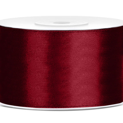 Cinta de raso Rojo Burdeos 38mm 25m