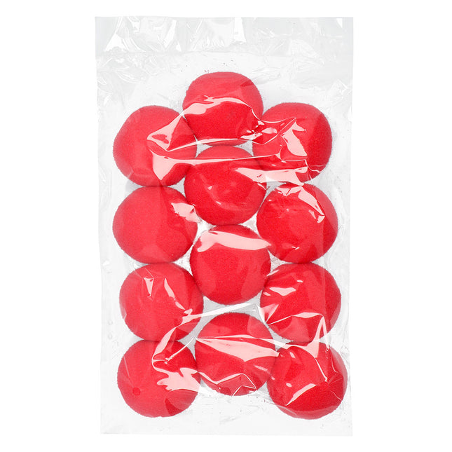 Narices rojas de payaso 12 uds.