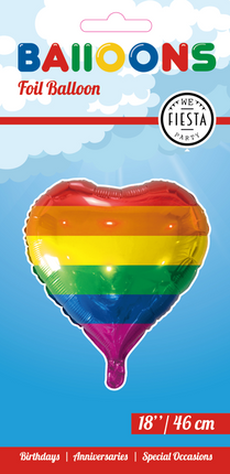 Globo de Helio Corazón Arco Iris 45cm vacío