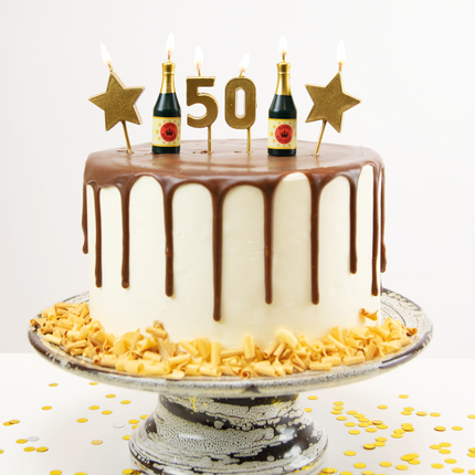 Velas 50 Años Champán 17,5cm