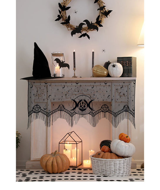 Cortina Halloween Flecos Grises 1,55m