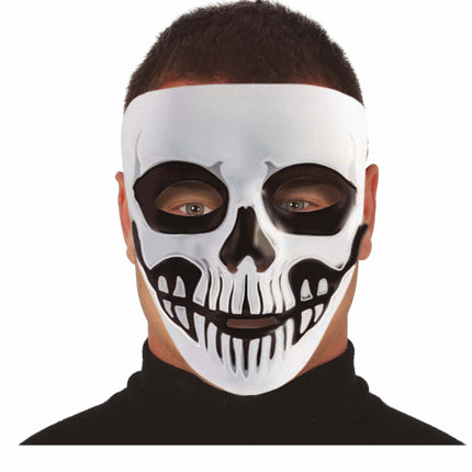 Máscara de Halloween Blanca y Negra Esqueleto
