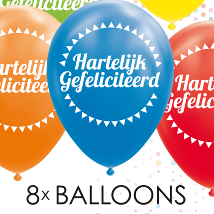 Globos de Colores Feliz Cumpleaños 30.5cm 8pcs