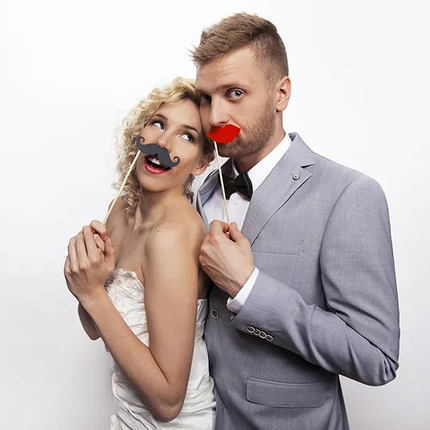 Photobooth Labios Rojo 6pcs
