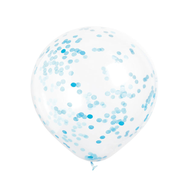 Globos Confeti Azul Claro 30cm 6pcs