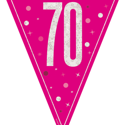 70 Años Guirnalda Rosa 2,5m