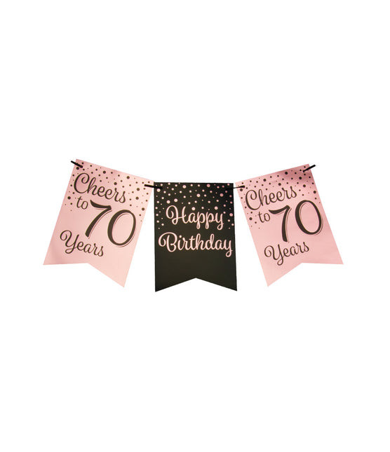 Banner 70 Años Rosa Negro 6m