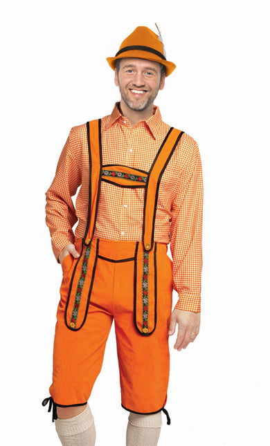 Lederhosen naranja para hombre Johann Lang