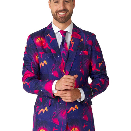 Traje Azul Oscuro Retro Neón Hombre <tc>Suitmeister</tc>