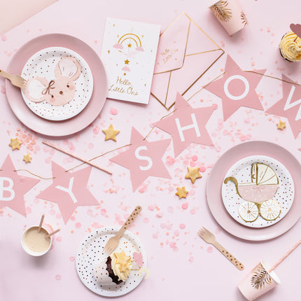 Guirnalda rosa Baby Shower Estrellas 2,9m