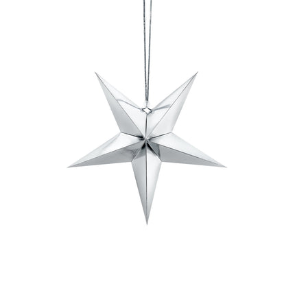 Estrella Lampión Plateada 30cm