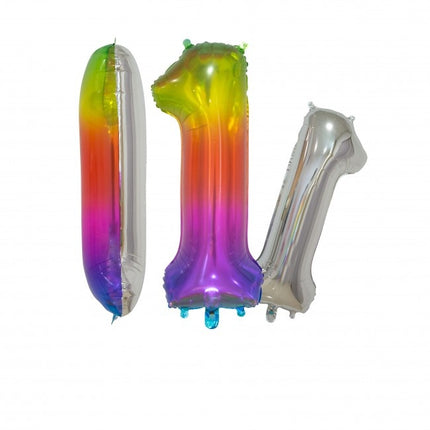 Globo de foil Figura 1 Arco Iris Transparente 66cm