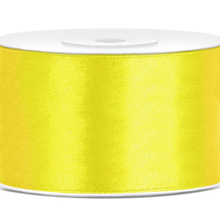 Cinta de raso amarilla 38mm 25m