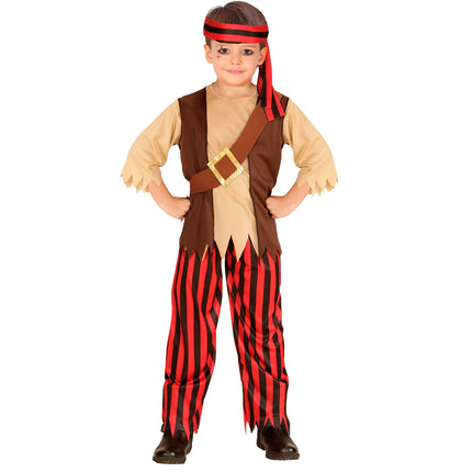 Disfraz de Pirata Marrón Rojo Niño