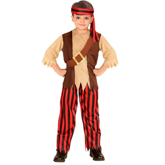 Disfraz de Pirata Marrón Rojo Niño