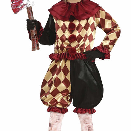 Terrorífico Disfraz de Payaso de Halloween Infantil Rojo