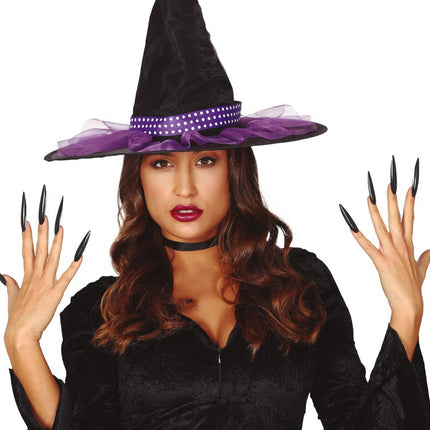 Halloween Uñas Pegamento Negro
