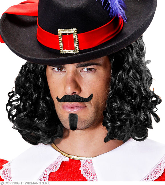 Bigote negro falso y perilla