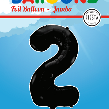 Globo Foil Figura 2 Negro XL 86cm vacío