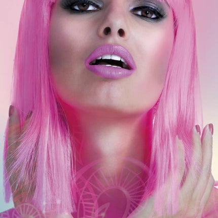 Peluca Bob Larga Rosa