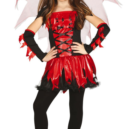 Diablo Disfraz Halloween Niña Rojo