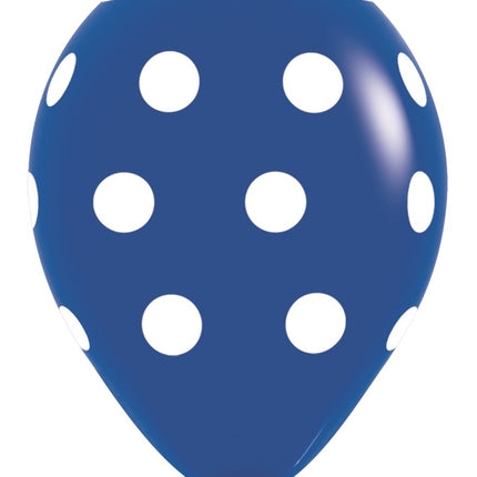 Globos Mezcla Lunares Blancos 30cm 25pcs