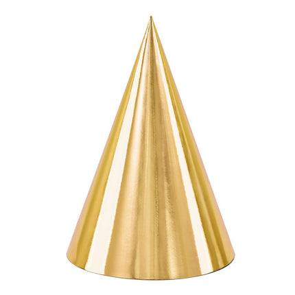 Sombreros de fiesta dorados 16cm 6pcs