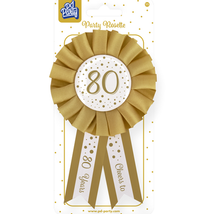 Roseta 80 Años Oro Blanco 14cm