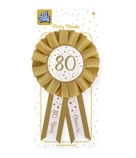 Roseta 80 Años Oro Blanco 14cm