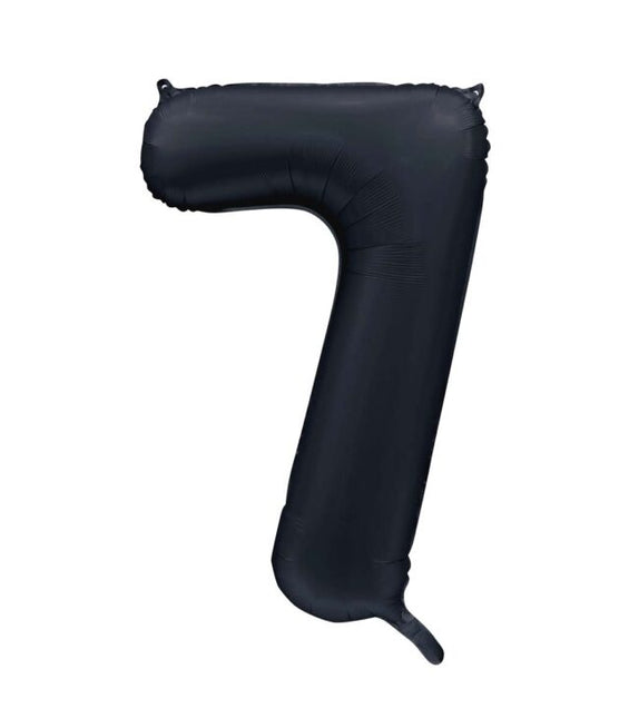 Globo Figura Negra 7 Años Brillo 86cm