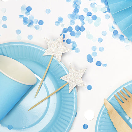 Cupcake Toppers Estrella Plata 6pcs