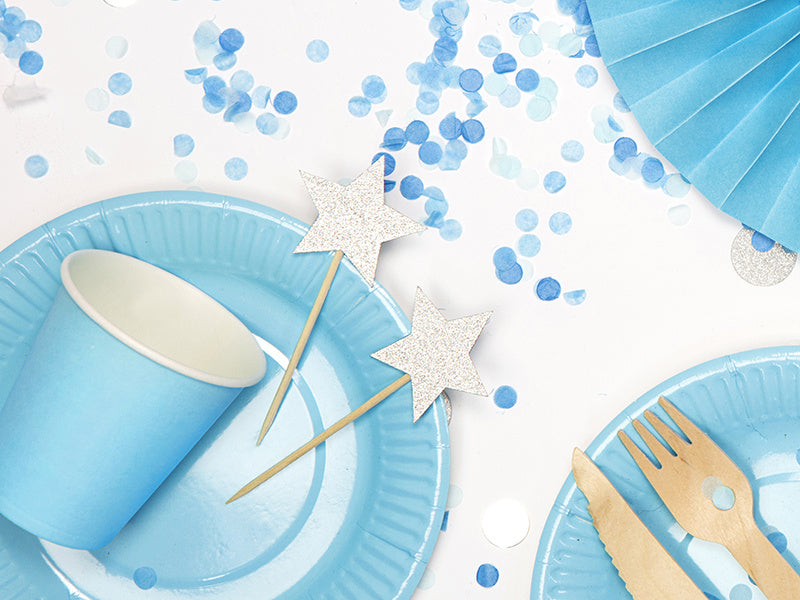 Cupcake Toppers Estrella Plata 6pcs