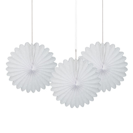 Abanicos de Papel Blanco 15cm 3pcs