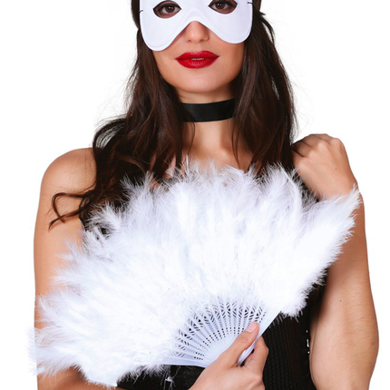 Abanico Plumas Blancas