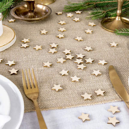Decoración de mesa Estrellas Madera 2cm 50uds