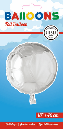 Globo de Helio Redondo Plata 46cm Vacío