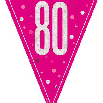 80 Años Guirnalda Rosa 2,5m