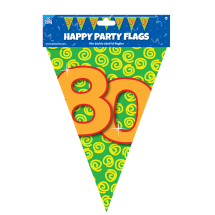 Línea de bandera 80 años de color 10 m