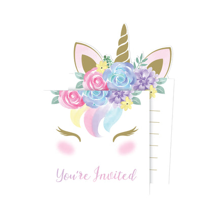 Invitaciones Unicornio 15m 8pcs
