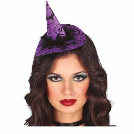 Diadema de Halloween Morada Sombrero de Bruja