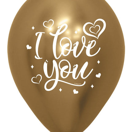 Globos I Love You Sparkly Reflex Mix 30cm 25pcs