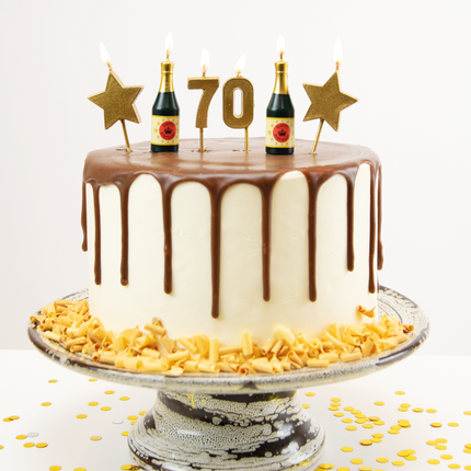Velas 70 Años Champán 17,5cm