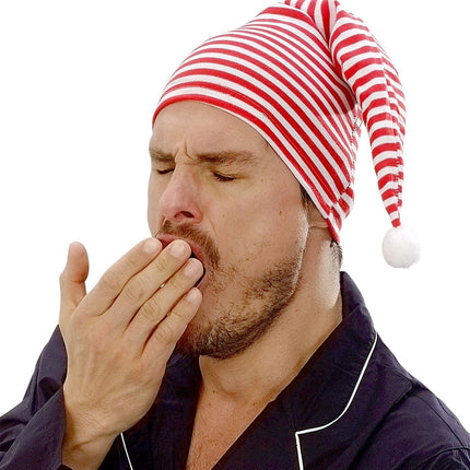 Gorro de dormir rojo blanco